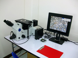 Metallographic analysis by a microscope